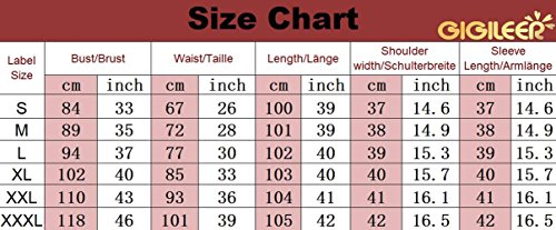 Gigileer Vintage Damen Kleider Pin Dots Swing Dress 1/2 Arm Knielang festlich Party schwarz XL - 5