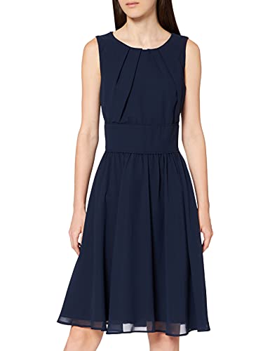 Swing Damen ärmelloses Cocktailkleid mit kleinen Raffungen Blau