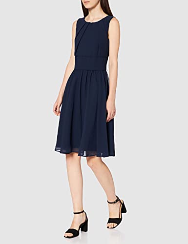 Swing Damen ärmelloses Cocktailkleid mit kleinen Raffungen Blau - 2