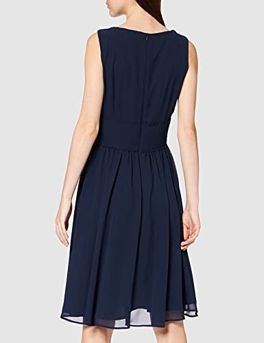 Swing Damen ärmelloses Cocktailkleid mit kleinen Raffungen Blau - 4