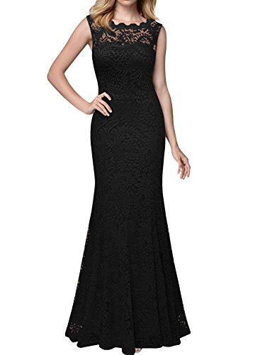 Miusol Kleid Spitzenkleid für Sommer Ruckelfrei und Ärmellos Brautjungferkleid Cocktailkleid