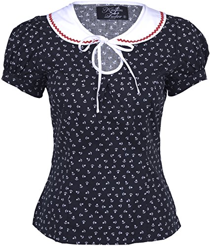 Küstenluder SUANNE Sailor Anchor ANKER Bubikragen Vintage BLUSE Rockabilly