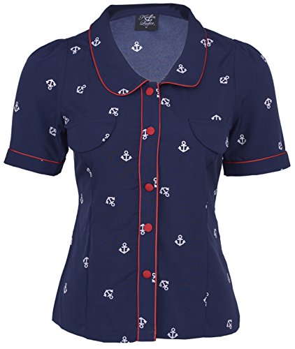 Küstenluder LOURA Sailor Anchor ANKER Bubikragen BLUSE Oberteil Rockabilly