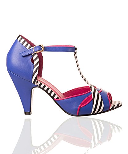 Banned NAUTICAL Vintage Retro Pin Up PEEP TOE High Heels Rockabilly - 