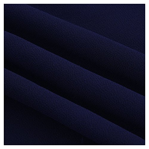 Miusol Damen Aermellos V-Ausschnitt Spitzenkleid Brautjungfer Cocktailkleid Chiffon Faltenrock Langes Kleid Dunkelblau Groesse 44/46/XL - 8