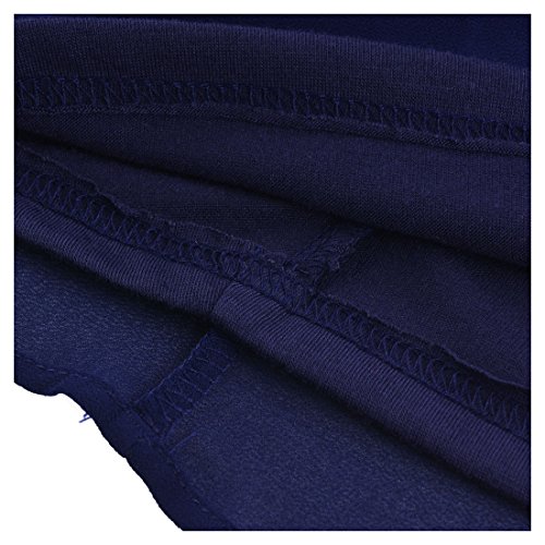 Miusol Damen Aermellos V-Ausschnitt Spitzenkleid Brautjungfer Cocktailkleid Chiffon Faltenrock Langes Kleid Dunkelblau Groesse 44/46/XL - 9