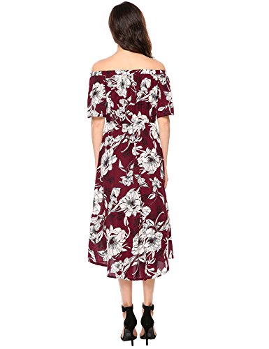Meaneor Kleid Schulterfrei Retro Vintage Rockabilly Abendkleider - 3