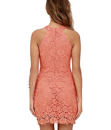 Damen Vintage Ärmellos Spitzenkleid Ballkleid cocktailkleid Retro Rockabilly Spitzen Kleider - 2