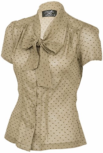 Küstenluder TULA Vintage Pin Up Punkte Schluppenbluse BLUSE Rockabilly - 