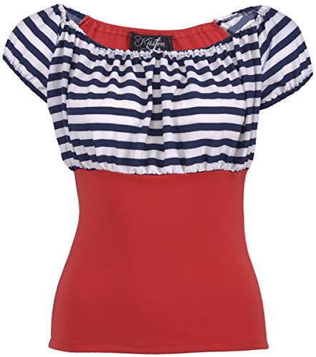 Küstenluder NEELY Sailor Striped 50s Streifen AHOY Retro BLUSE Shirt Rockabilly