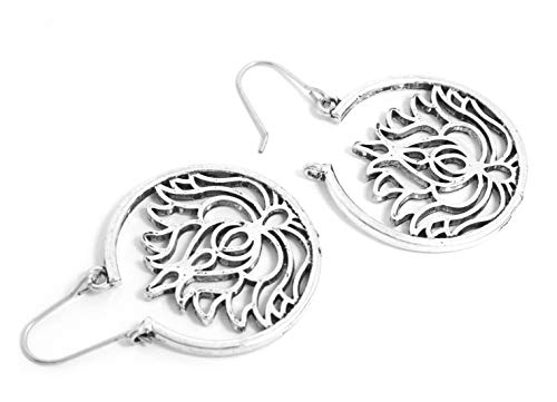 2LIVEfor Traumhafte Ohrringe Ethno Gross verziert Ohrringe Bohemian Vintage Ohrringe lang Hängend Antik Style Silber Ornament - 3