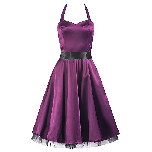 Pretty Kitty lila Satin-Swing-Kleid