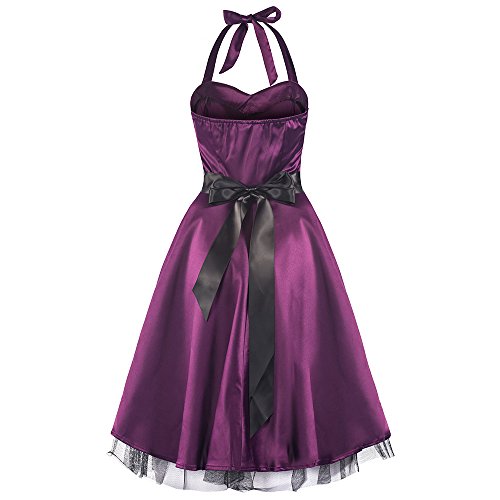 Pretty Kitty lila Satin-Swing-Kleid - 