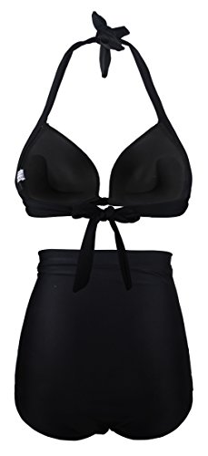 Angerella Vintage Bademode mit Faltenwurf hohe Taille Bikini Set (SST016-B1-L) - 3