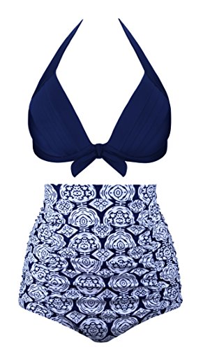 EasyMy Damen Bademode Vintage Hohe Taille Badeanzug