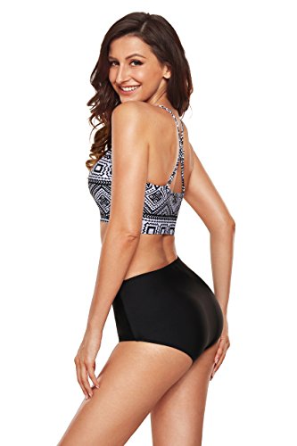 Angerella Damen Vintage Classical Push Up Badeanzüges Bikini - 