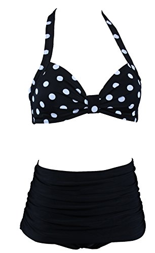Aloha-Beachwear Damen Bikini A1072 Schwarz/Weiss Gr. 44