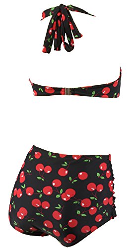 Aloha-Beachwear Damen Bikini A1047 Schwarz/Kirschen Gr. 40 - 3