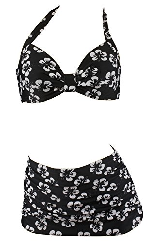 Aloha-Beachwear Damen Bikini A1059 Schwarz/Weiss Gr. 40