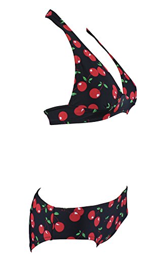 Aloha-Beachwear Damen Bikini A7009 Schwarz/Kirschen Gr. 36 - 2