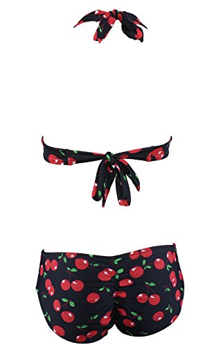 Aloha-Beachwear Damen Bikini A7009 Schwarz/Kirschen Gr. 36 - 3