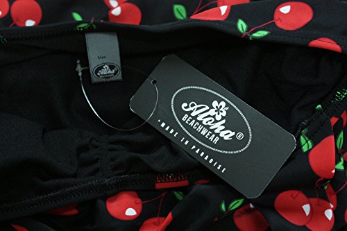 Aloha-Beachwear Damen Bikini A7009 Schwarz/Kirschen Gr. 36 - 4