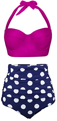 EasyMy Polka Two Piece Swimsuit Beachwear Bathing Suits