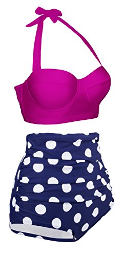 EasyMy Polka Two Piece Swimsuit Beachwear Bathing Suits - 