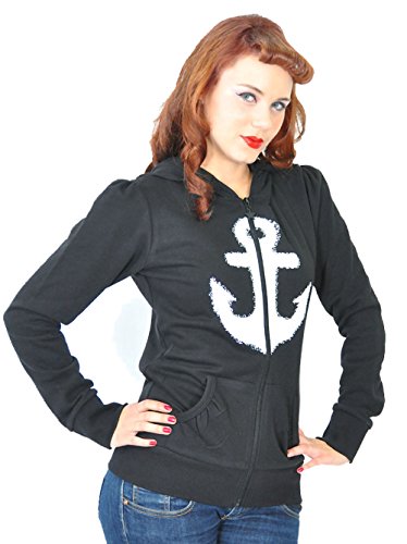 Küstenluder WHITE ANCHOR Anker Sailor Hooded Zip Sweat JACKE Rockabilly - 3