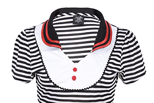 Küstenluder JANICE Sailor Striped 50s RETRO V-Neck SHIRT Rockabilly - 