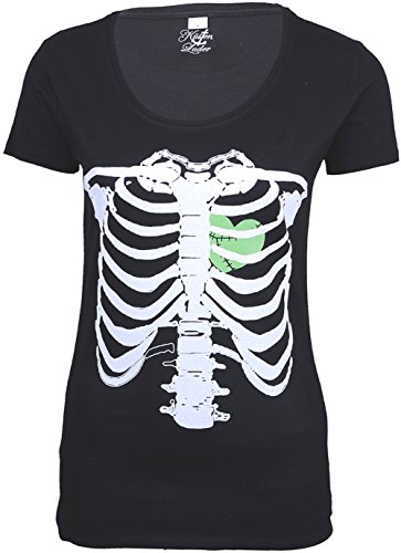 Küstenluder Punk ZOMBIE HEART Bones KNOCHEN Shirt Rockabilly