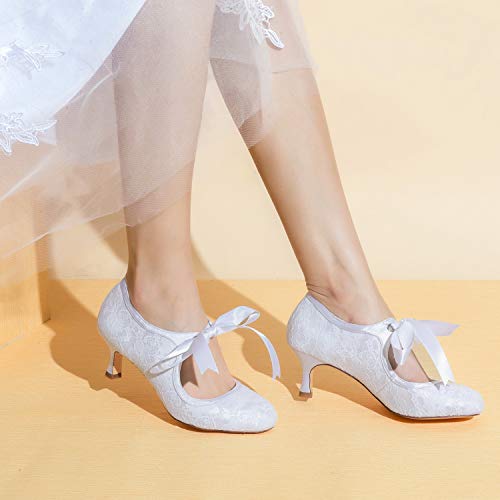 Jia Jia Wedding 14031 Hochzeitsschuhe Brautschuhe Damen Pumps weiß, EU 35 - 2