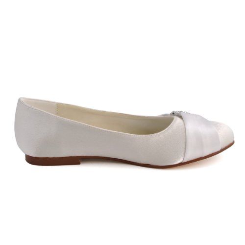 Bequeme flache Brautschuhe Ballerinas | Ivory - 3