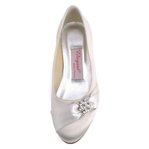 Bequeme flache Brautschuhe Ballerinas | Ivory - 4