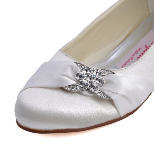 Bequeme flache Brautschuhe Ballerinas | Ivory - 6