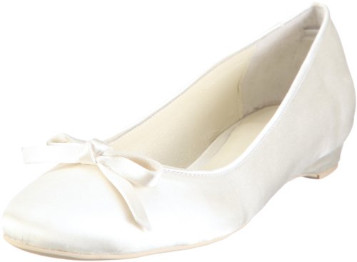 Damen Ballerinas Brautschuhe, Elfenbein / Ivory