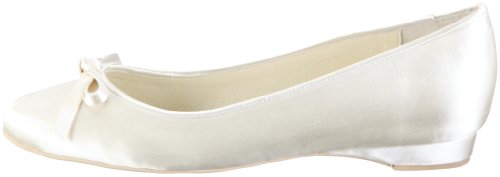 Damen Ballerinas Brautschuhe, Elfenbein / Ivory - 5