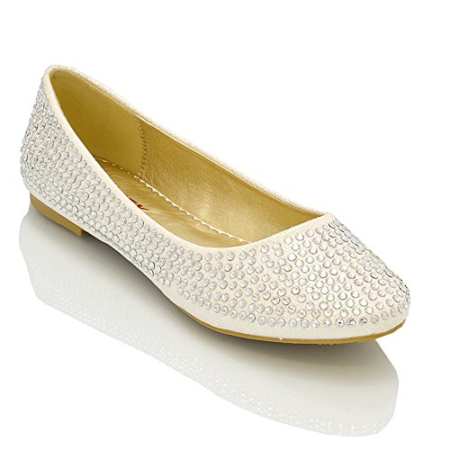 Ballerinas flache Brautschuhe Diamant Glitzer