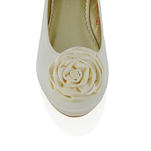 Ballerinas flache Hochzeitsschuhe mit Blume - 2