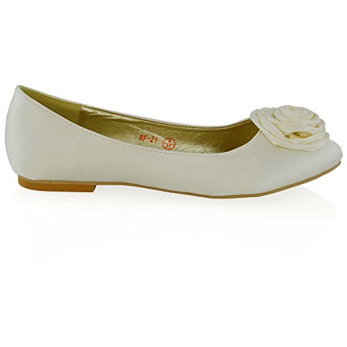 Ballerinas flache Hochzeitsschuhe mit Blume - 3