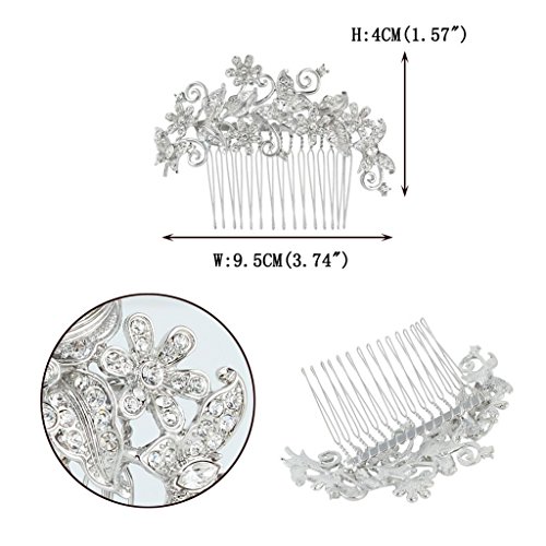 EVER FAITH® Kristall Vintage Inspiriert Schmetterling Blume Hochzeit Haarkamm Haarschmuck N03349-1 - 6