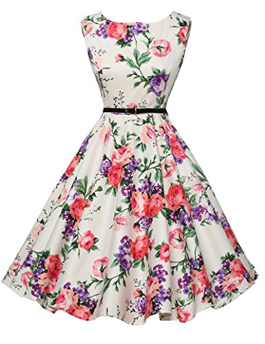 elegant damenkleider festlich 50s vintage retro rockabilly kleid hepburn stil partykleid Größe S CL6086-21