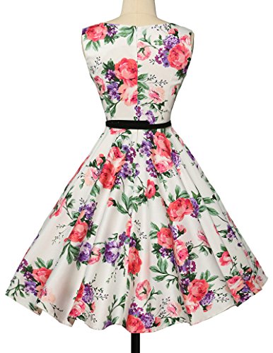 elegant damenkleider festlich 50s vintage retro rockabilly kleid hepburn stil partykleid Größe S CL6086-21 - 2