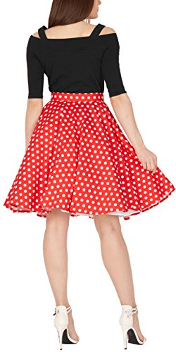 BlackButterfly Polka-Dots 1950er-Jahre Swing Tellerrock (Rot, EUR 42 – L) - 3