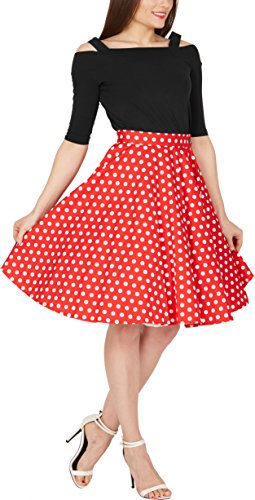 BlackButterfly Polka-Dots 1950er-Jahre Swing Tellerrock (Rot, EUR 42 – L) - 4