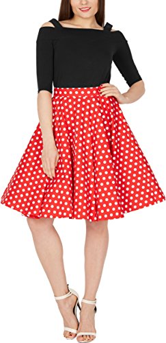 BlackButterfly Polka-Dots 1950er-Jahre Swing Tellerrock (Rot, EUR 42 – L) - 5