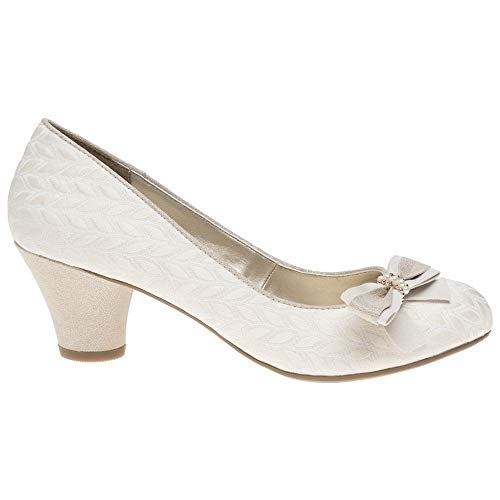 LADIES RUBY SHOO LILY CREAM LOW HEELED VINTAGE STYLE RETRO WEDDING SHOES-UK 5 (EU 38) - 2