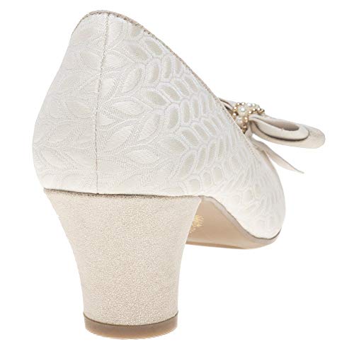 LADIES RUBY SHOO LILY CREAM LOW HEELED VINTAGE STYLE RETRO WEDDING SHOES-UK 5 (EU 38) - 3