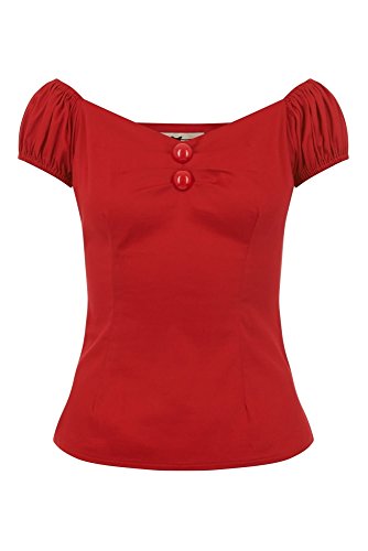 Dolores Top Plain Red, Top Collectif, 50er Grösse 2XL