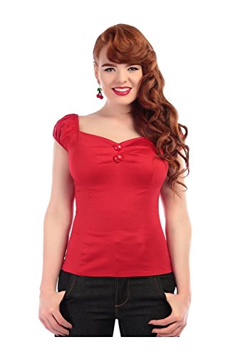 Dolores Top Plain Red, Top Collectif, 50er Grösse 2XL - 3